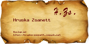 Hruska Zsanett névjegykártya